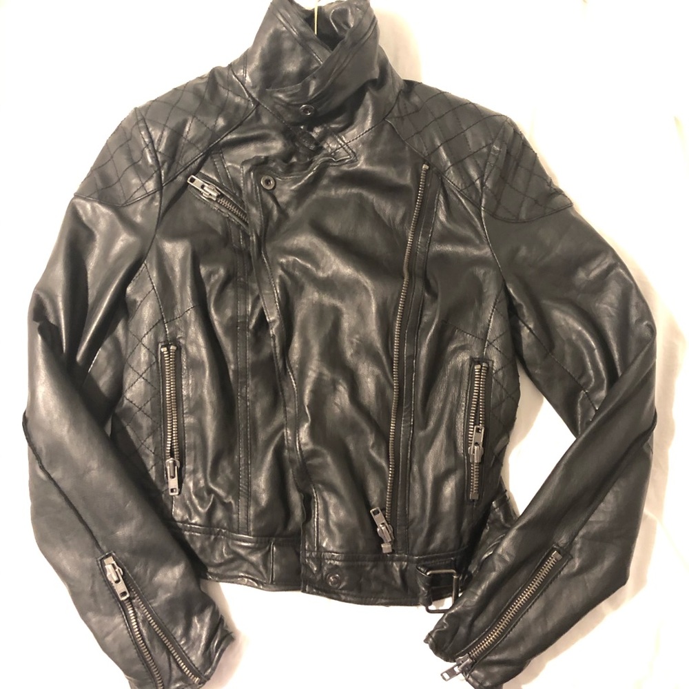 SOLD *** Muubaa Black Leather Jacket Moto SOLD!!!